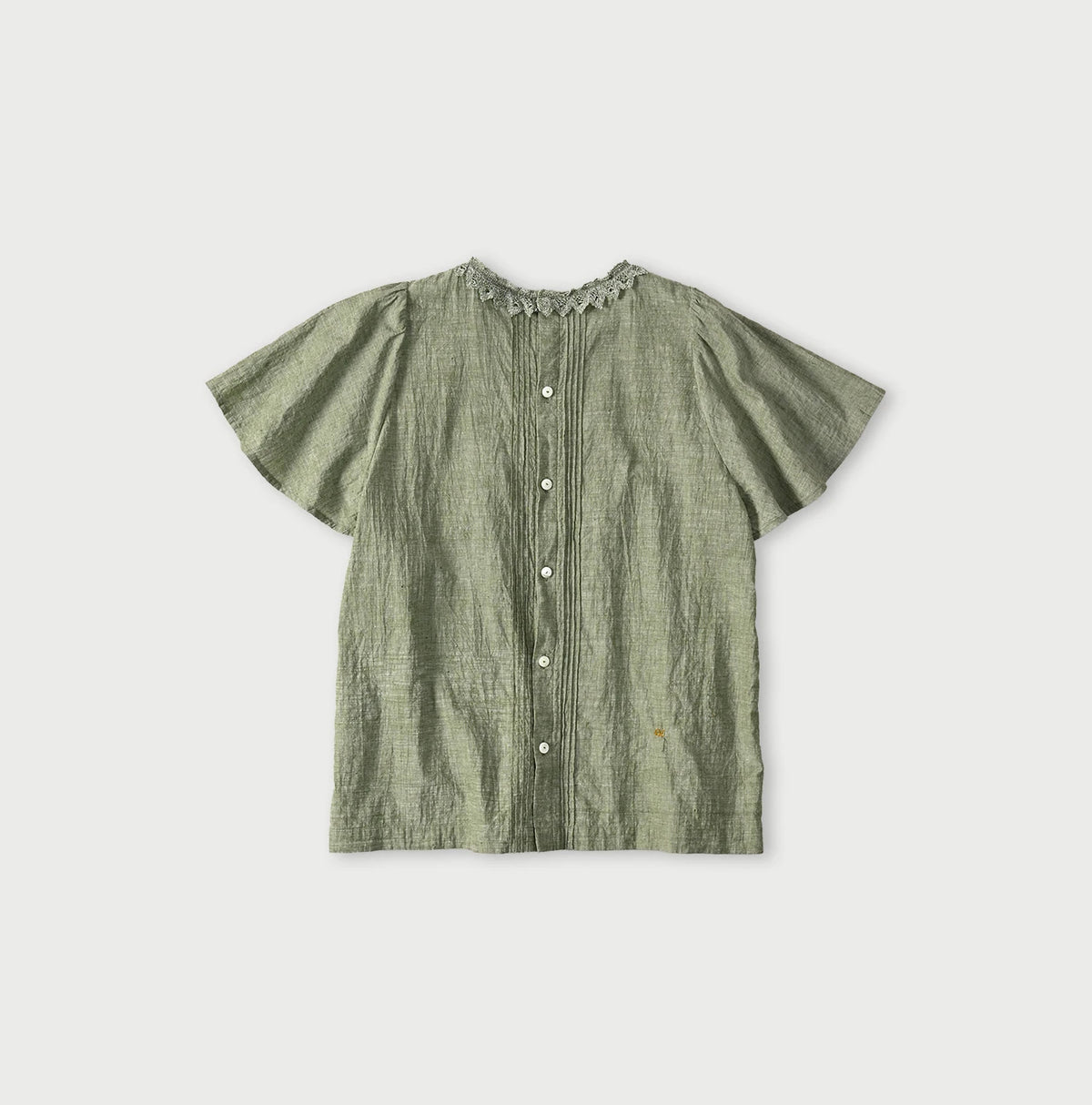 45R Khadi Pintuck Lace Blouse