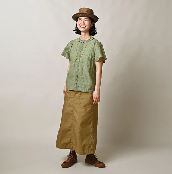 45R Khadi Pintuck Lace Blouse