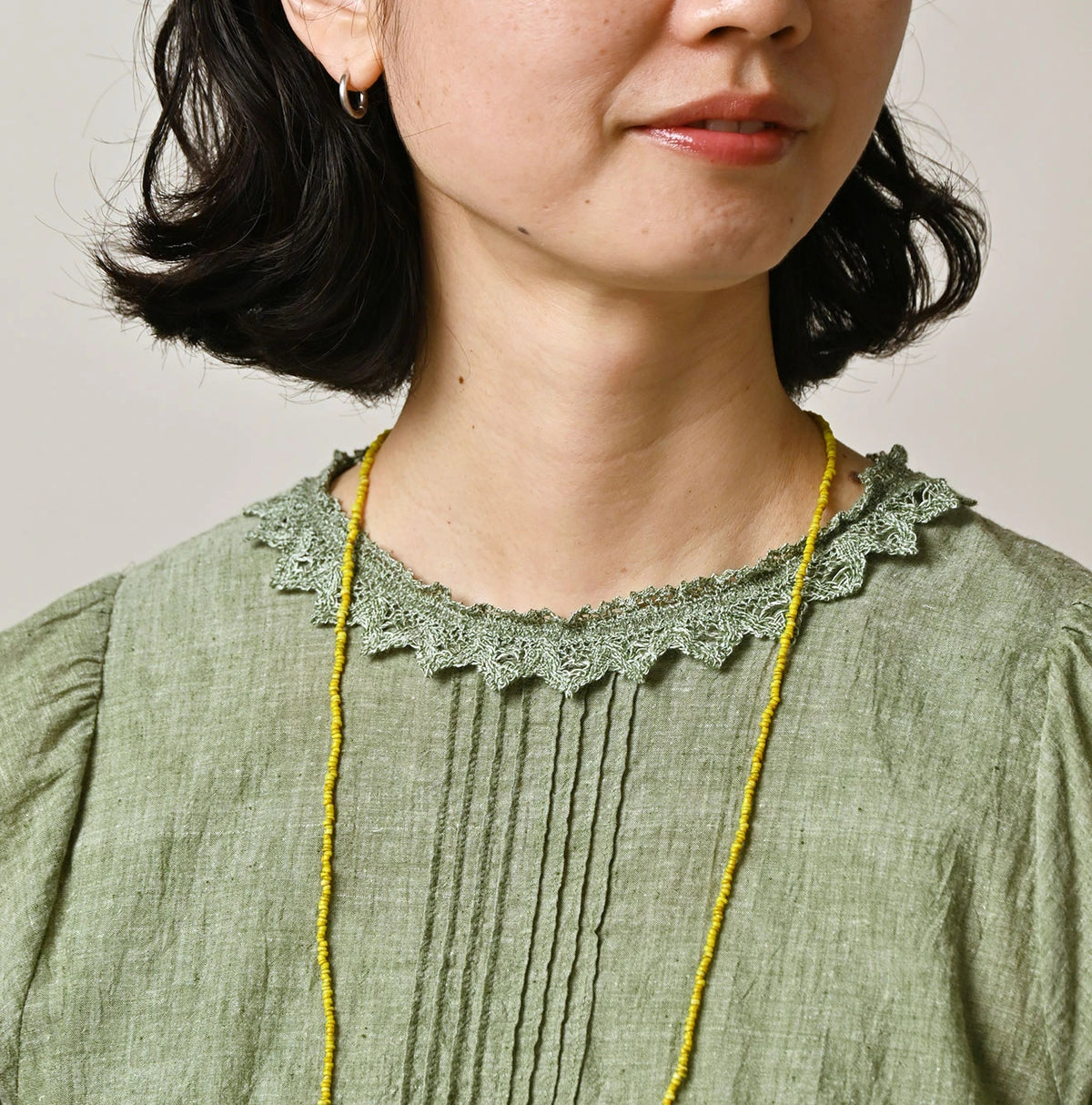 45R Khadi Pintuck Lace Blouse