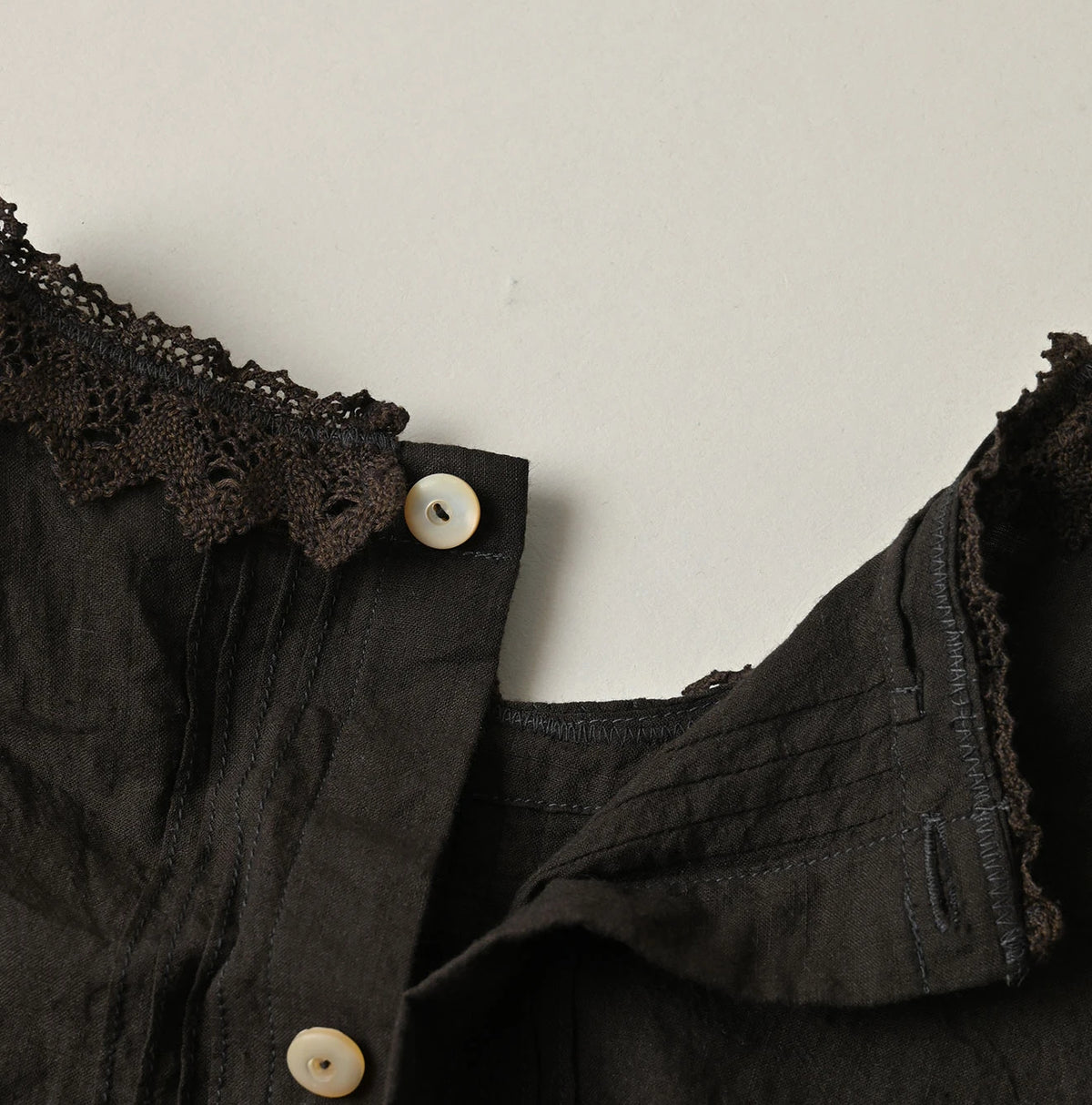 45R Khadi Pintuck Lace Blouse