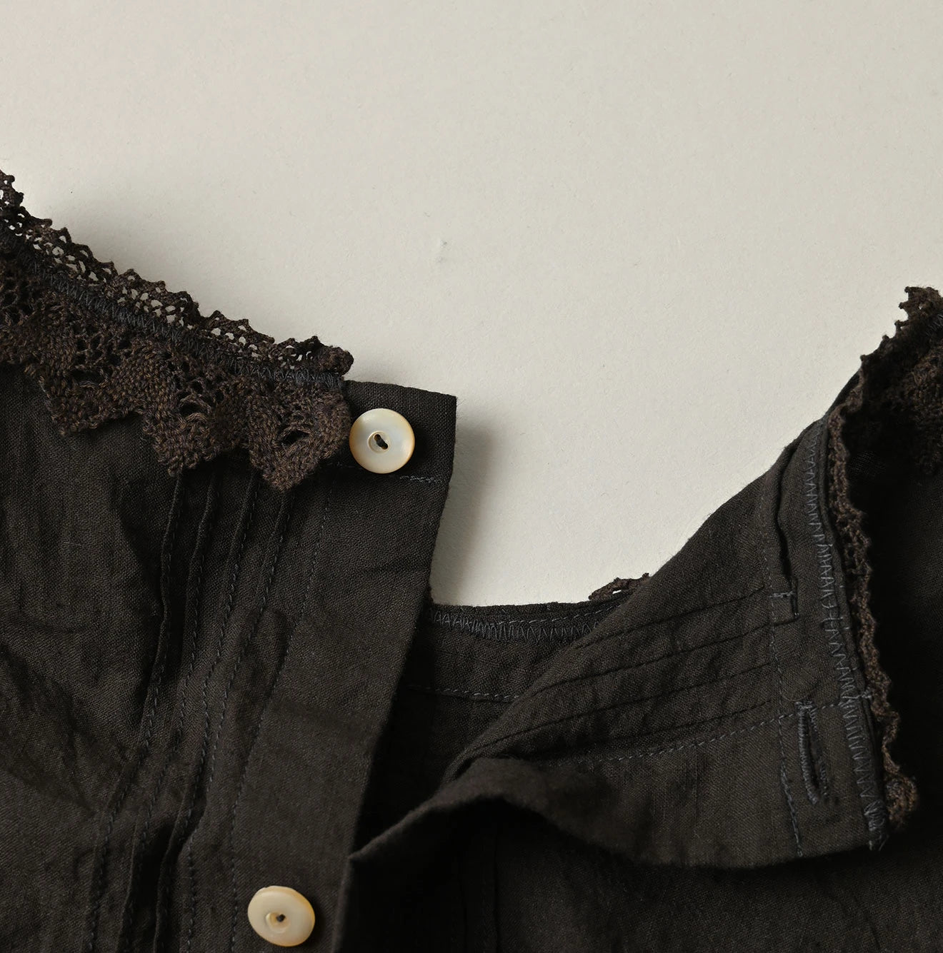 45R Khadi Pintuck Lace Blouse - Image 17