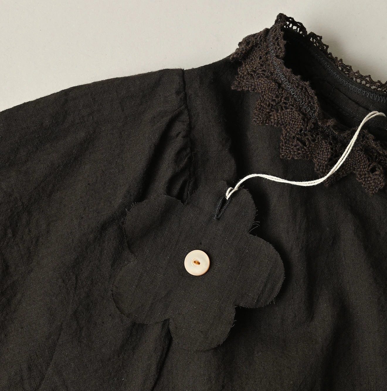 45R Khadi Pintuck Lace Blouse