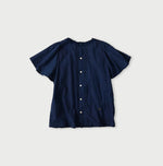 45R Ai Indigo Khadi Pintuck Lace Blouse