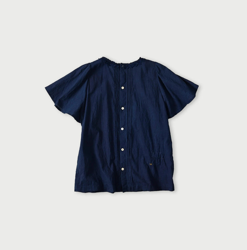 45R Ai Indigo Khadi Pintuck Lace Blouse - Image 12