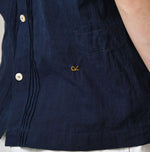 45R Ai Indigo Khadi Pintuck Lace Blouse