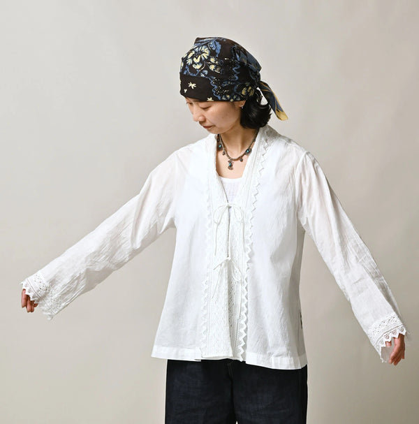 45R Khadi Lace Cache-Coeur (White)