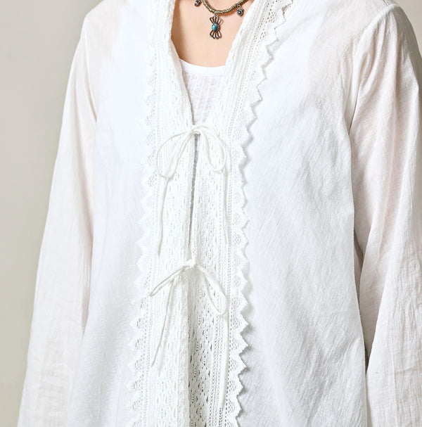 45R Khadi Lace Cache-Coeur (White)