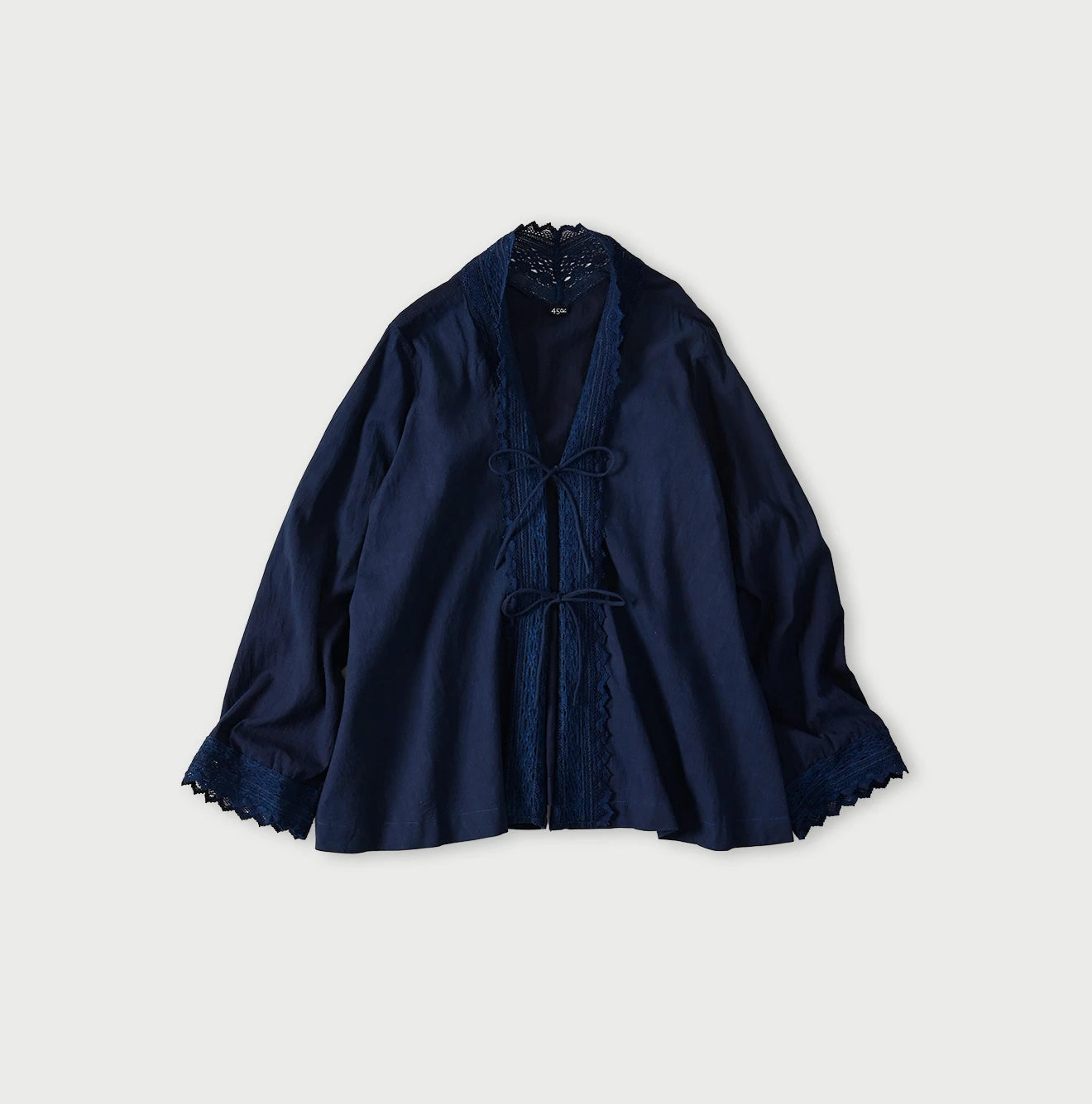 45R Ai Indigo Khadi Lace Cache-Coeur - Image 1