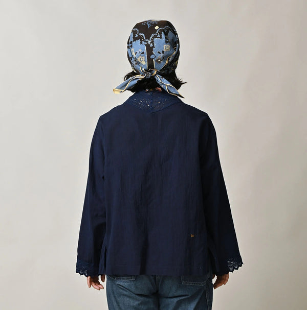 45R Ai Indigo Khadi Lace Cache-Coeur