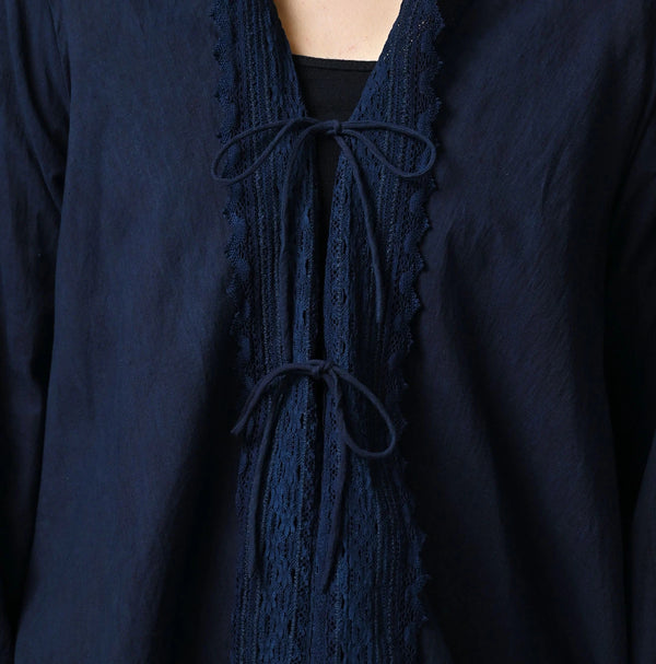 45R Ai Indigo Khadi Lace Cache-Coeur