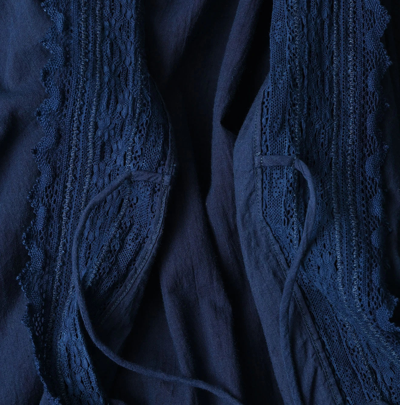 45R Ai Indigo Khadi Lace Cache-Coeur - Image 14