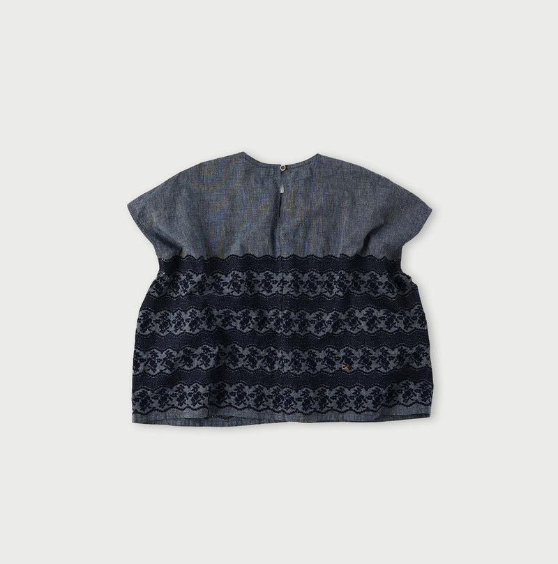 Indigo Hakeme Cutwork M-shirt - 45R by 45rpm studio