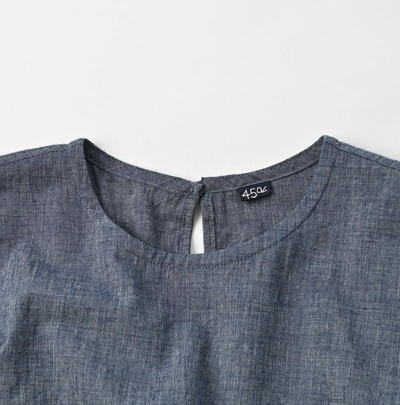 Indigo Hakeme Cutwork M-shirt - 45R by 45rpm studio