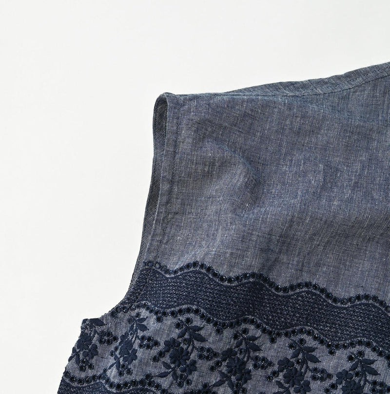 Indigo Hakeme Cutwork M-shirt - 45R by 45rpm studio