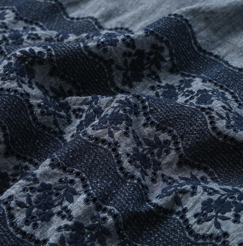 Indigo Hakeme Cutwork M-shirt - 45R by 45rpm studio