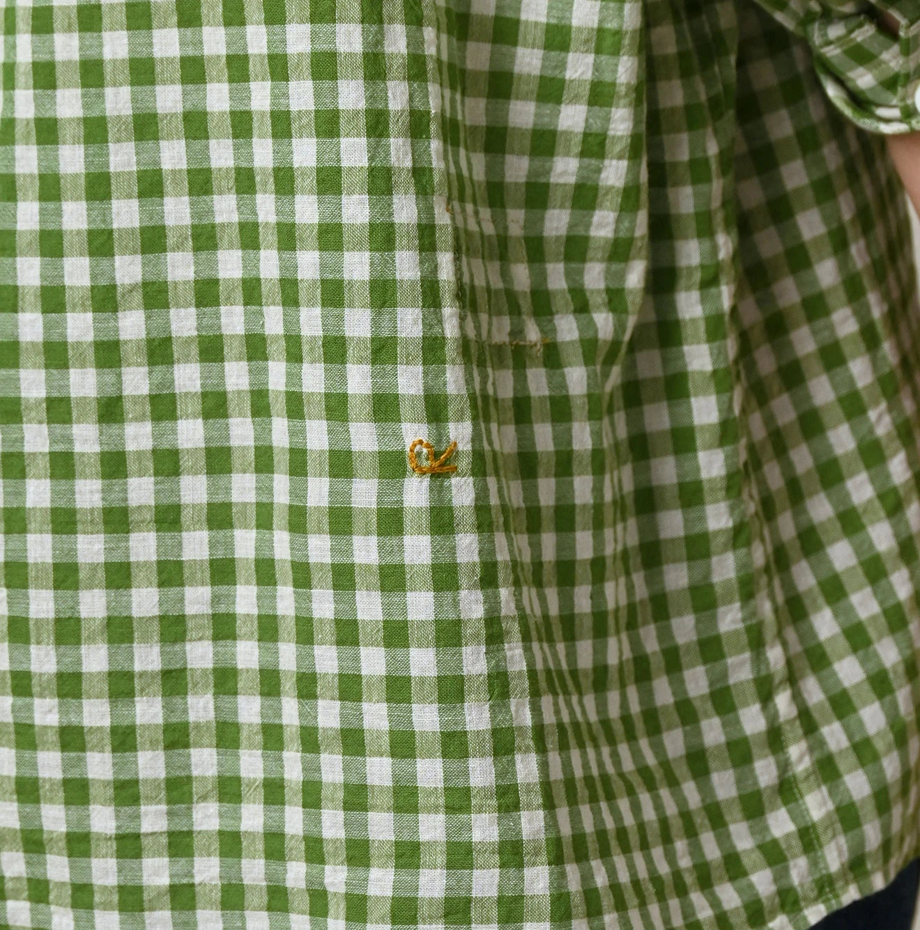 45R Gauze Gingham Frill Coupe Shirt - Image 12