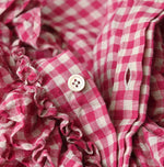 45R Gauze Gingham Frill Coupe Shirt