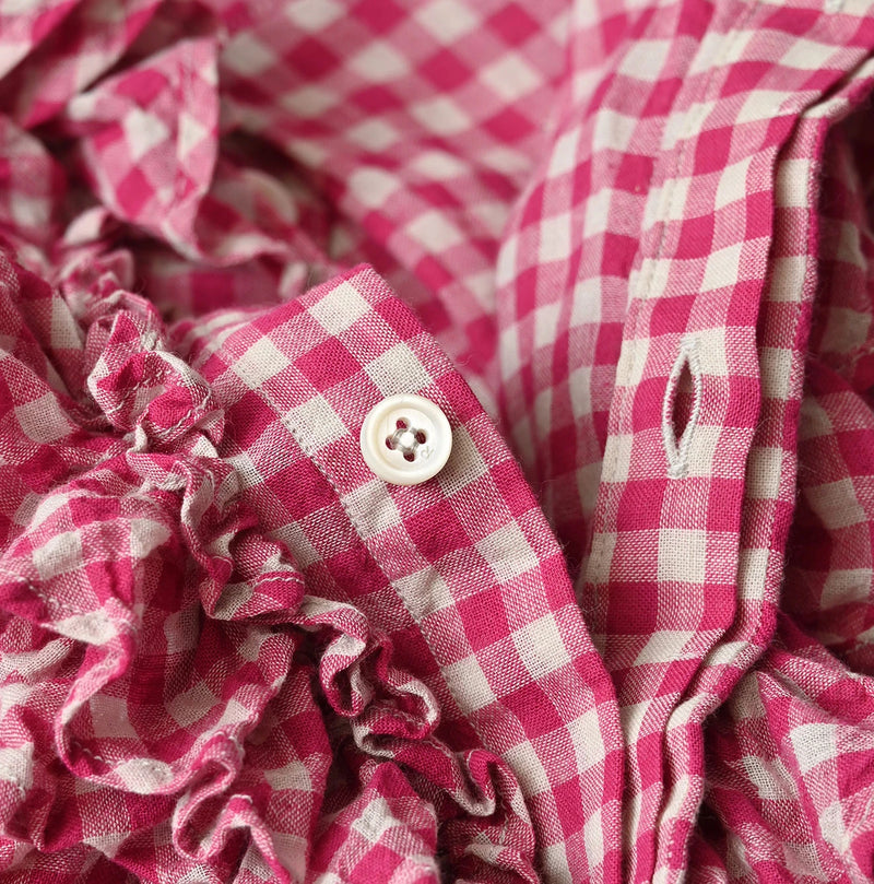 45R Gauze Gingham Frill Coupe Shirt - Image 16