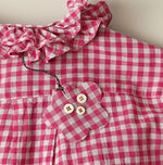 45R Gauze Gingham Frill Coupe Shirt