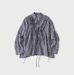 45R Gauze Gingham Frill Cache-Cœur