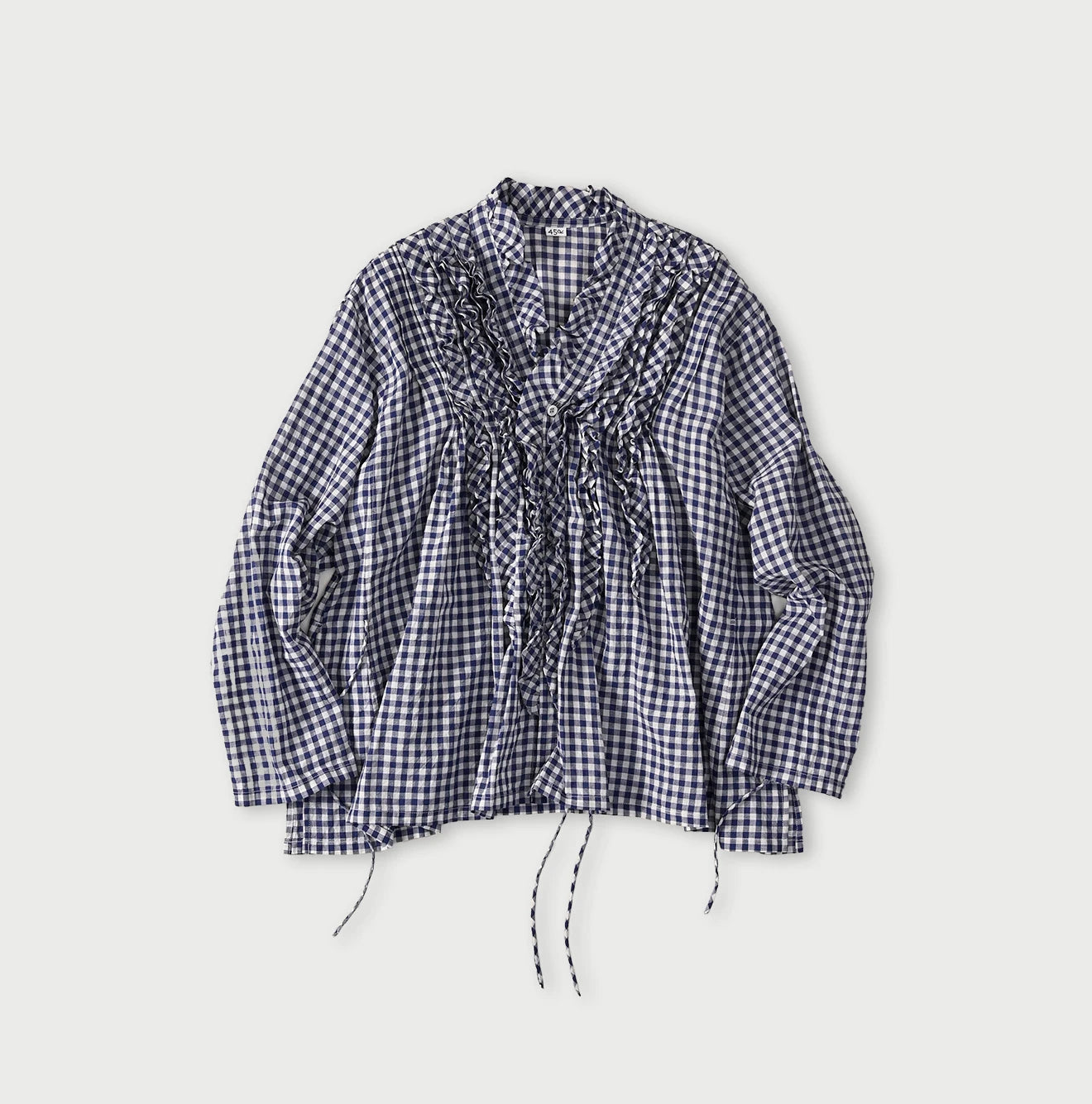 45R Gauze Gingham Frill Cache-Cœur - Image 3