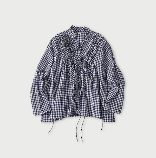 45R Gauze Gingham Frill Cache-Cœur