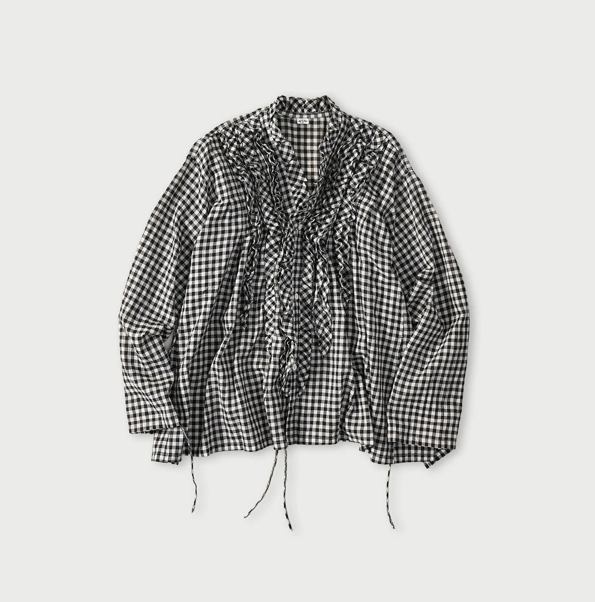 45R Gauze Gingham Frill Cache-Cœur