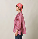 45R Gauze Gingham Frill Cache-Cœur