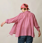 45R Gauze Gingham Frill Cache-Cœur