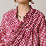 45R Gauze Gingham Frill Cache-Cœur