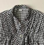 45R Gauze Gingham Frill Cache-Cœur