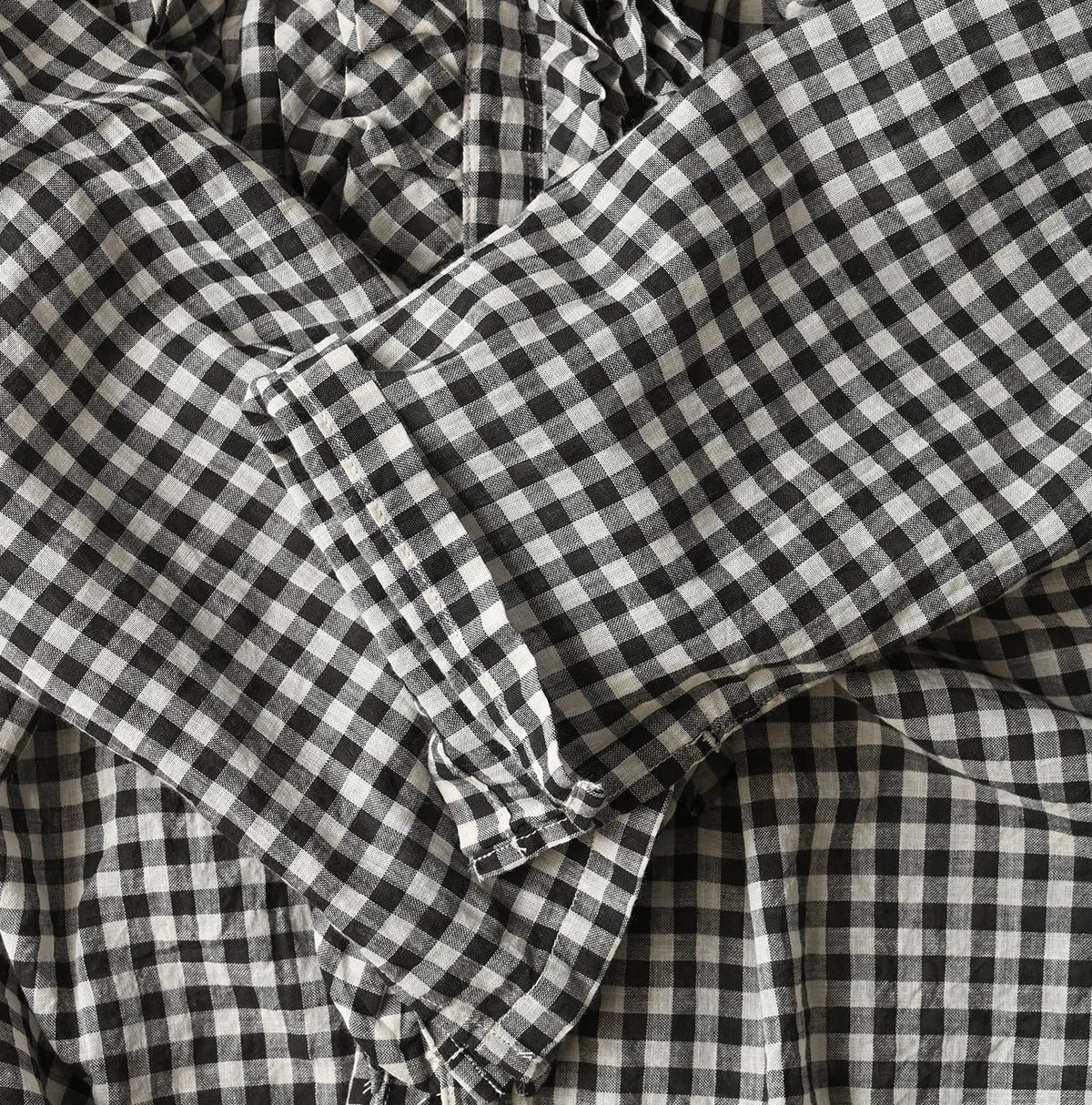 45R Gauze Gingham Frill Cache-Cœur