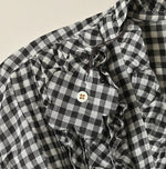 45R Gauze Gingham Frill Cache-Cœur