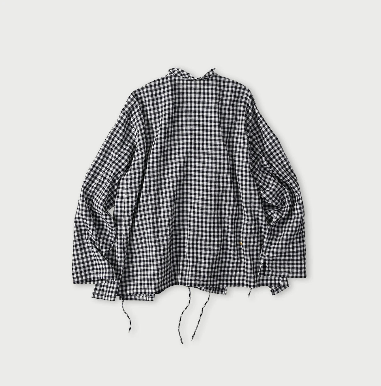 45R Indigo Gauze Gingham Frill Cache-Cœur - Image 14
