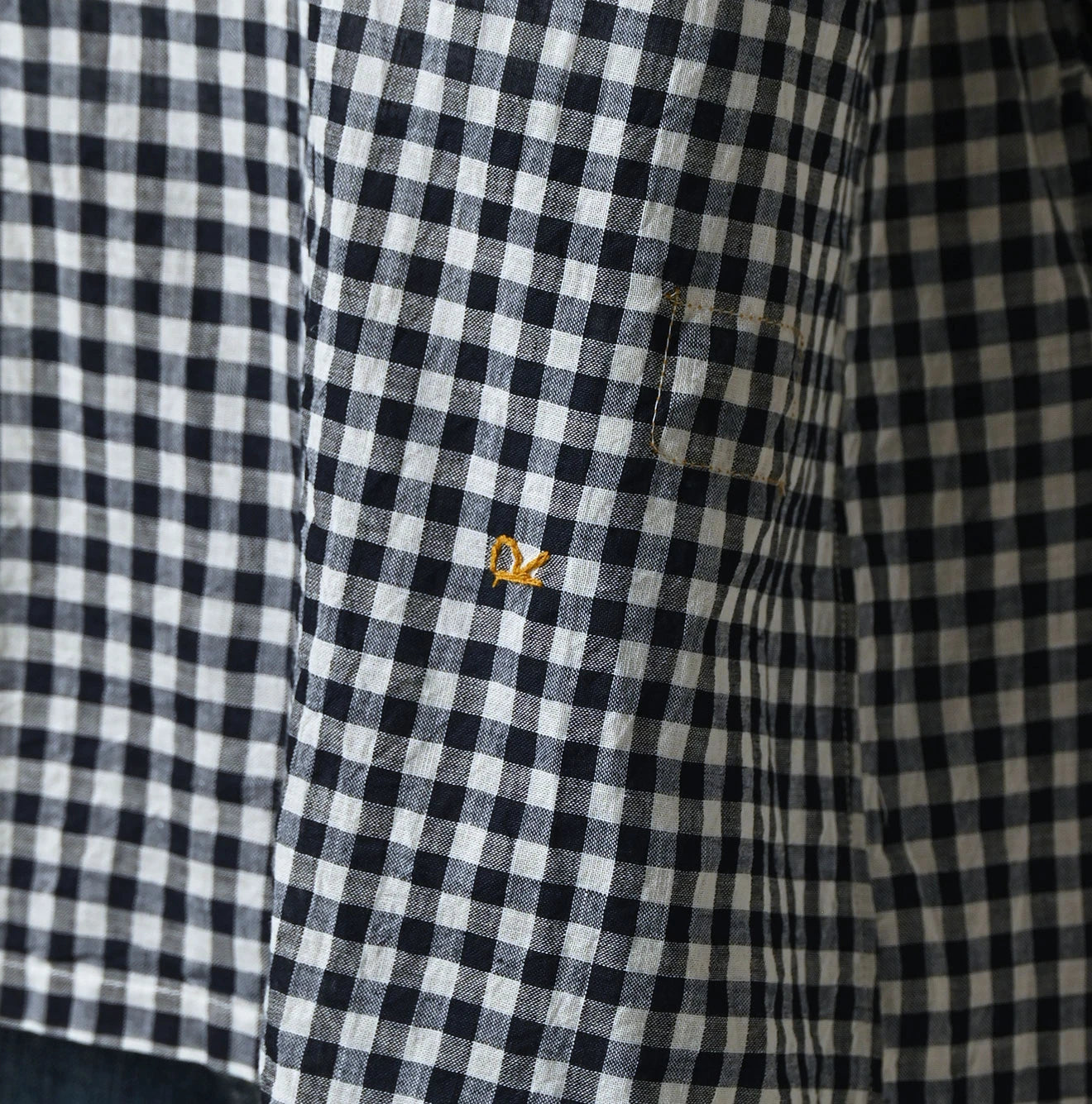 45R Indigo Gauze Gingham Frill Cache-Cœur - Image 11