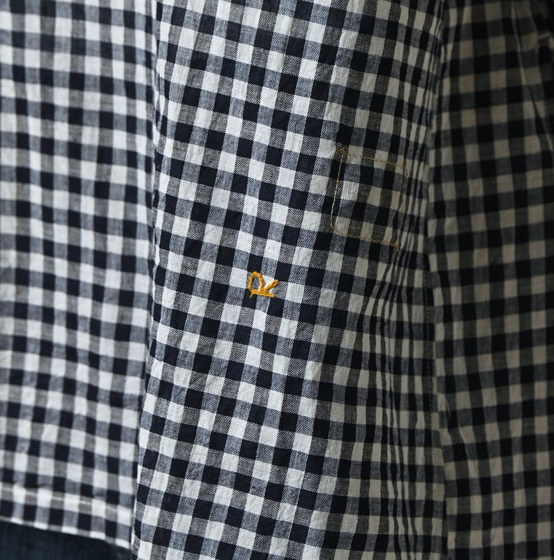 45R Indigo Gauze Gingham Frill Cache-Cœur - Image 11