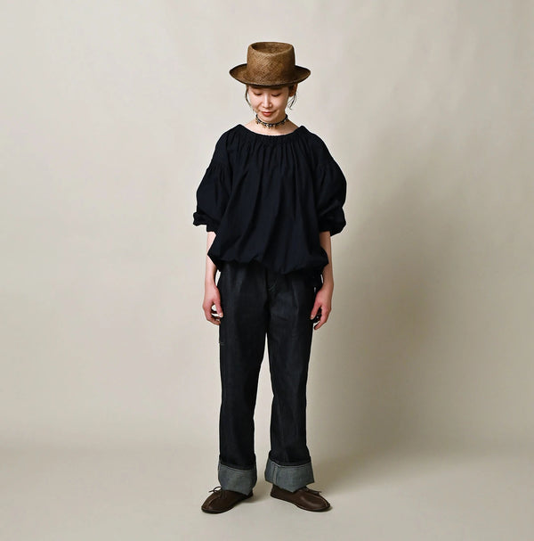 45R Indigo Batiste Sack Blouse