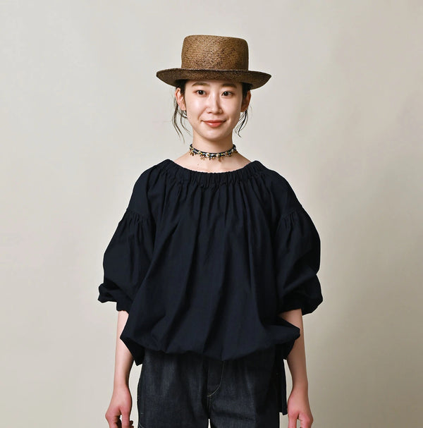 45R Indigo Batiste Sack Blouse