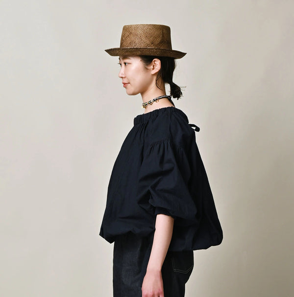 45R Indigo Batiste Sack Blouse