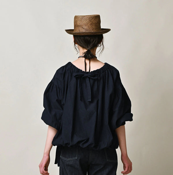 45R Indigo Batiste Sack Blouse