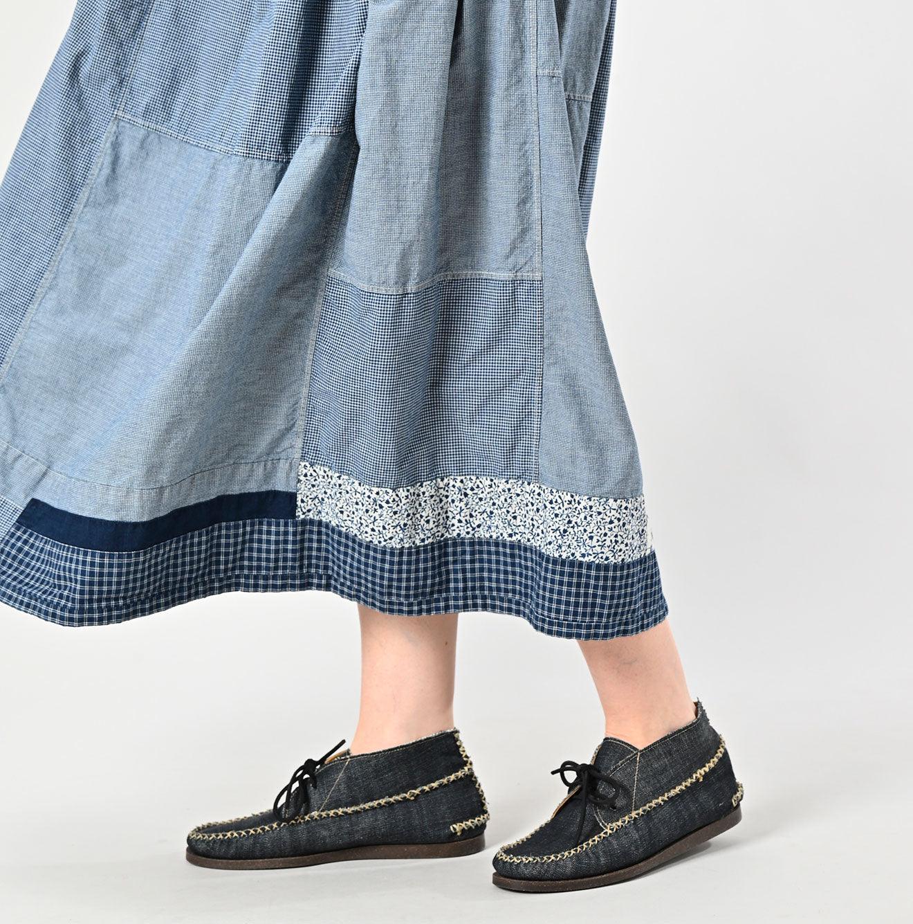 Indigo Patchwork Amish Skirt - 45R by 45rpm studio