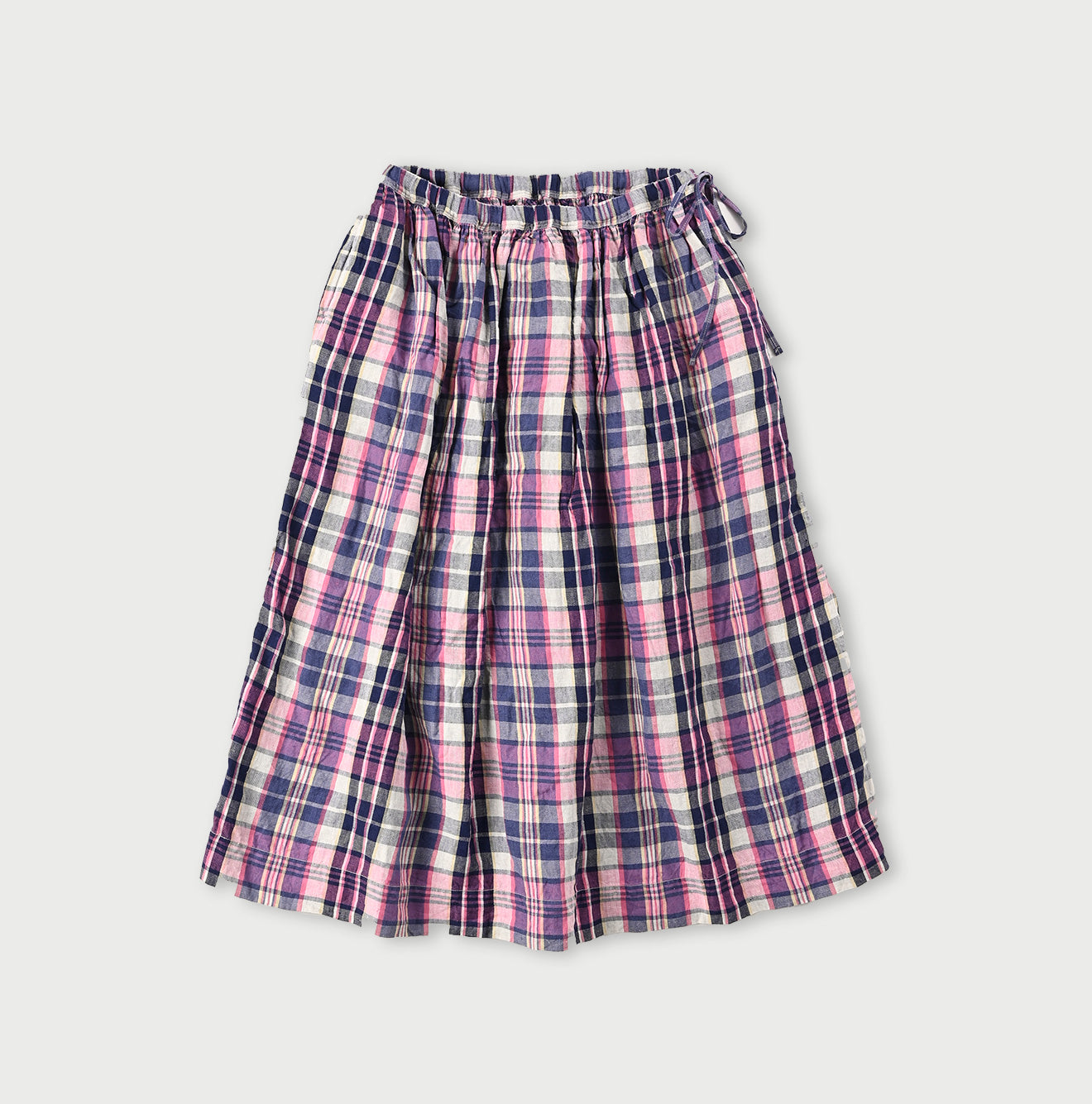 Linen Madras Easy Gathered Skirt