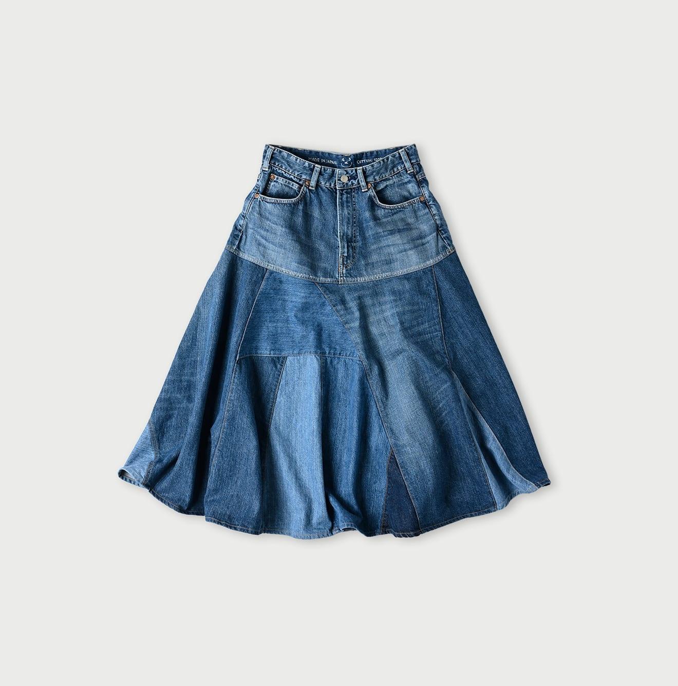 Rye Mugi Denim Charlotte Patchwork Skirt Syou - 45R by 45rpm studio