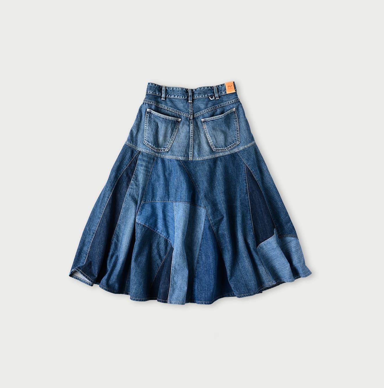 Rye Mugi Denim Charlotte Patchwork Skirt Syou - 45R by 45rpm studio