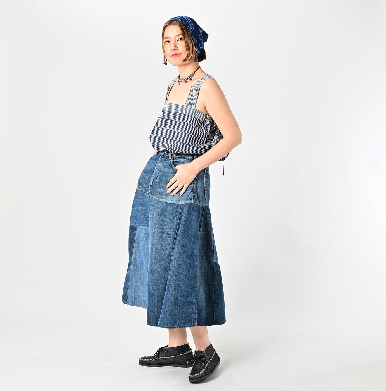 Rye Mugi Denim Charlotte Patchwork Skirt Syou - 45R by 45rpm studio