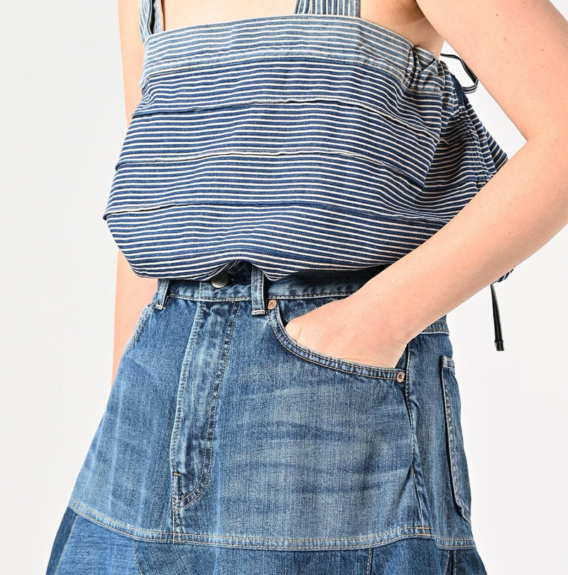 Rye Mugi Denim Charlotte Patchwork Skirt Syou - 45R by 45rpm studio - Image 8