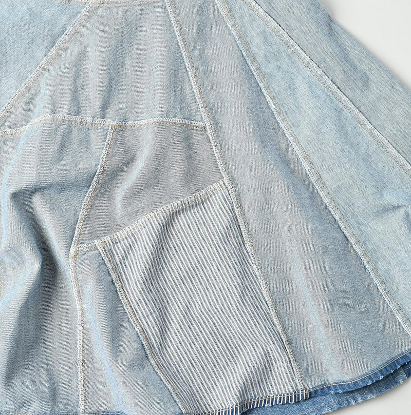 Rye Mugi Denim Charlotte Patchwork Skirt Tan - 45R by 45rpm studio - Image 13