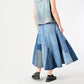 Rye Mugi Denim Charlotte Patchwork Skirt Tan - 45R by 45rpm studio