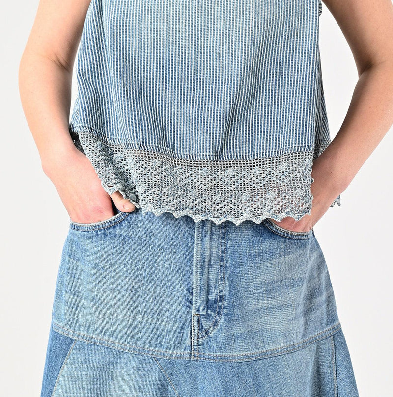 Rye Mugi Denim Charlotte Patchwork Skirt Tan - 45R by 45rpm studio - Image 6