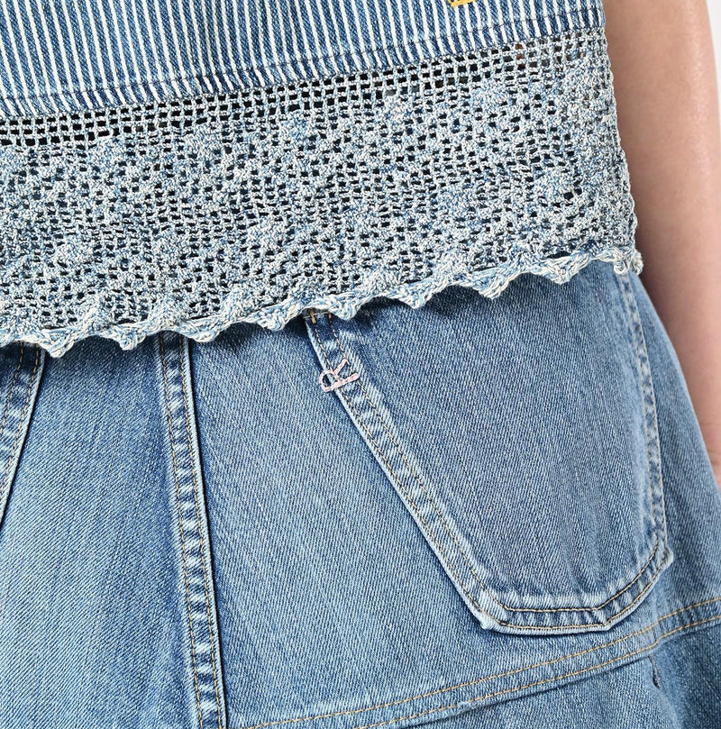 Rye Mugi Denim Charlotte Patchwork Skirt Tan - 45R by 45rpm studio - Image 7